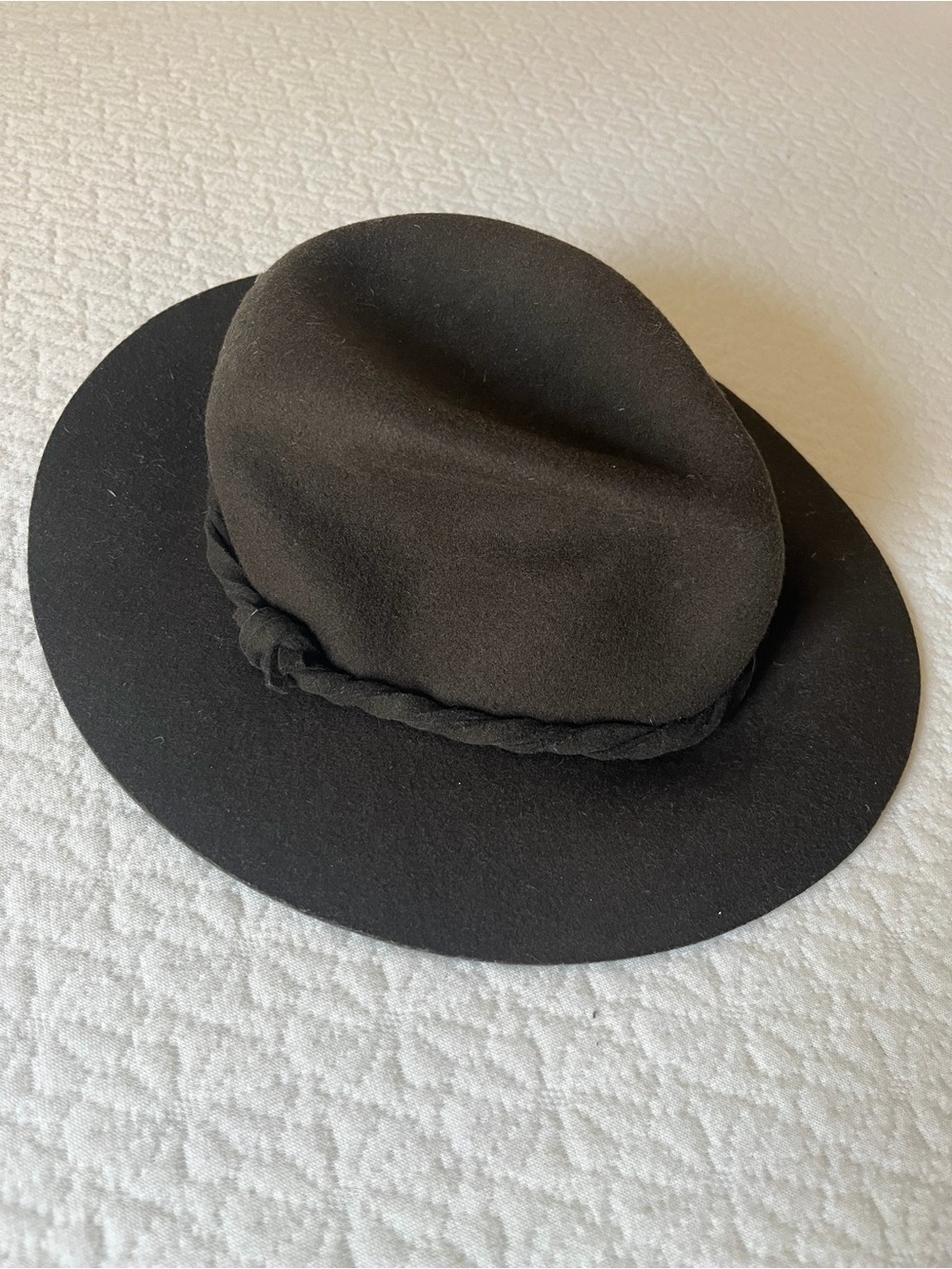 Brown Wide Structured Brim Hat